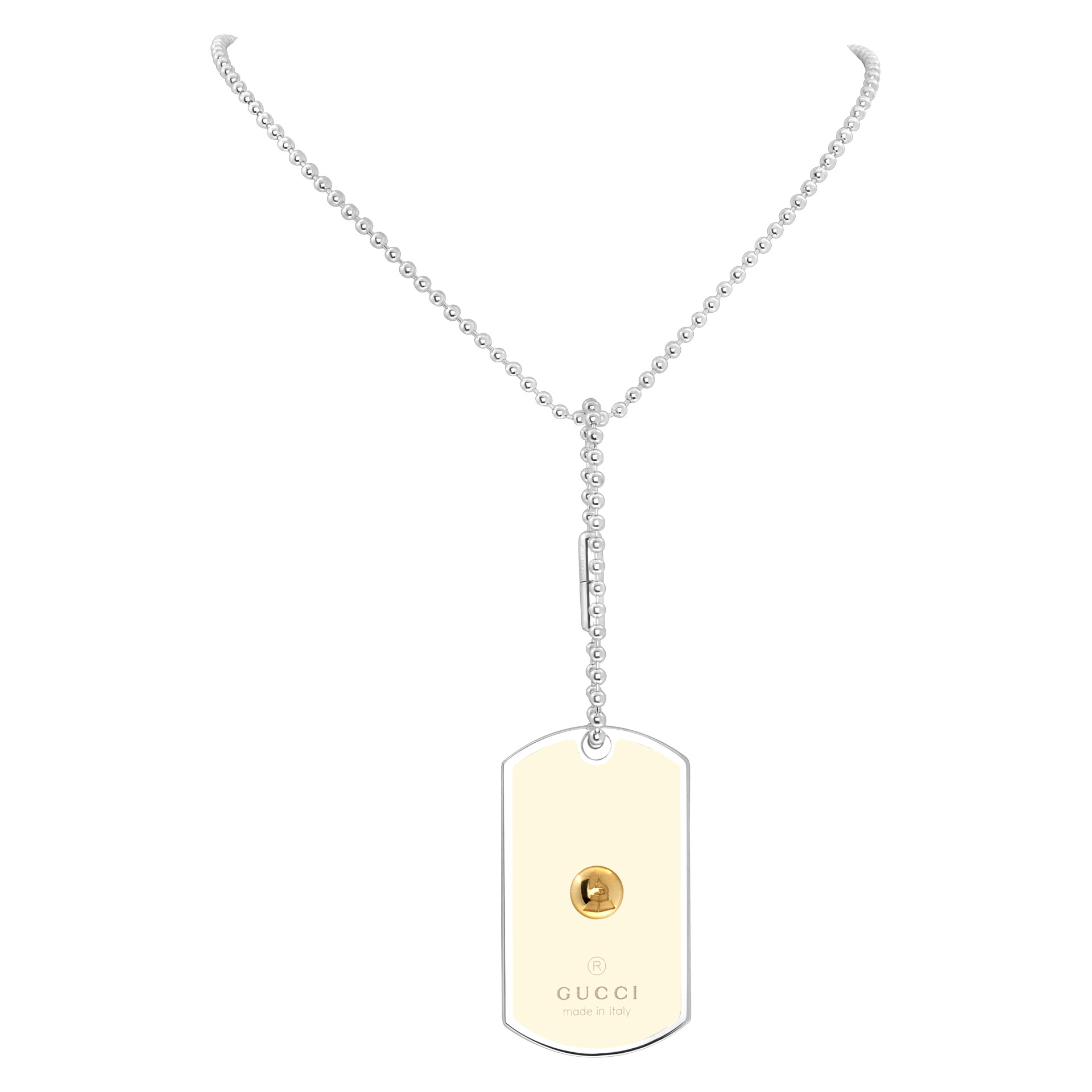 Gucci Dog Tag +grammy awards necklace in 18k & sterling silver