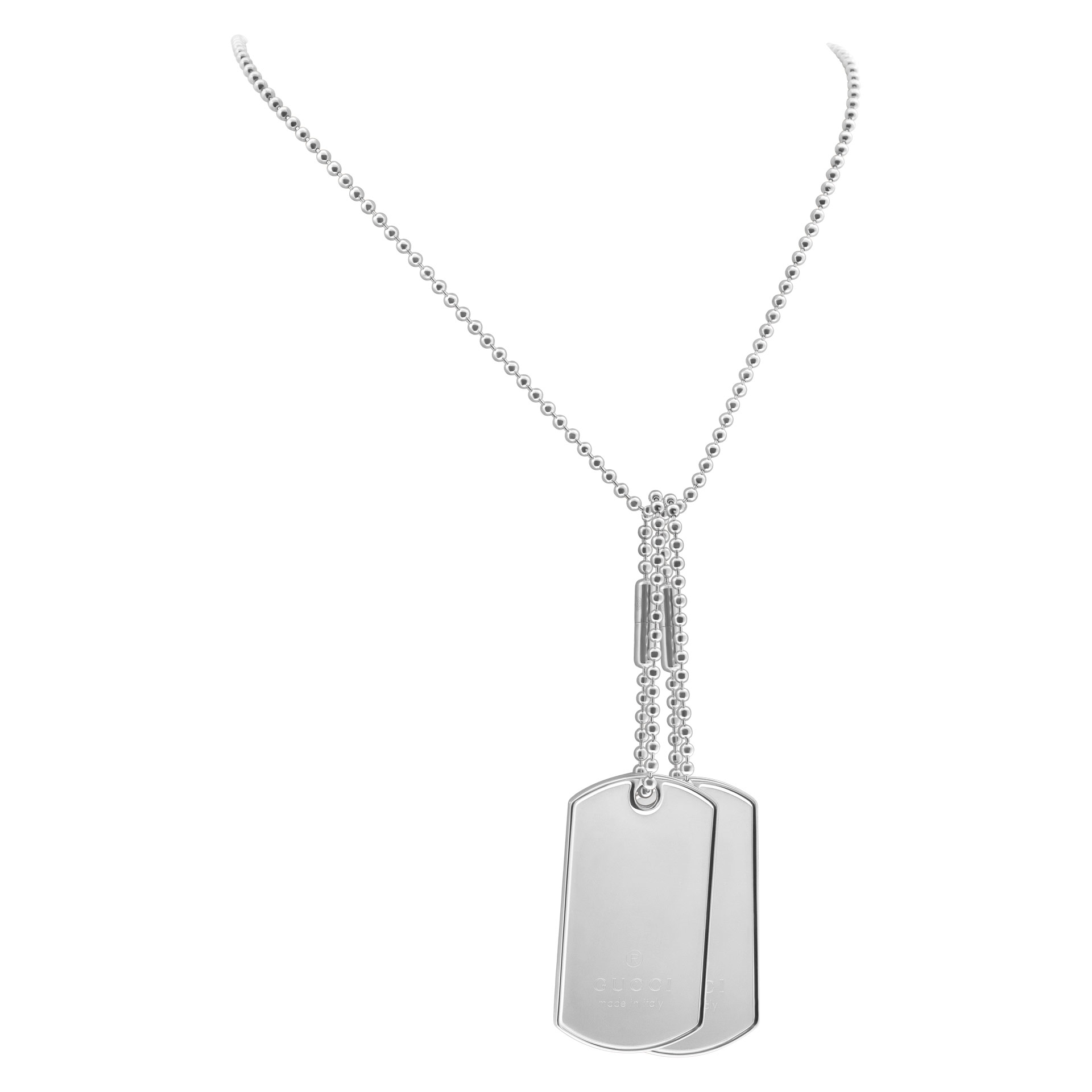 Gucci dogtag necklace 10cm in sterling silver | Gray & Sons Jewelers