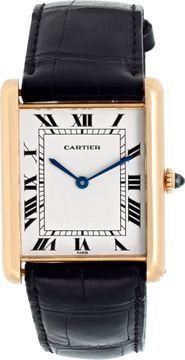 Cartier Tank 17002 PARIS 18k Yellow Gold White dial 35mm Automatic watch