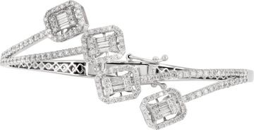 "Illusion" Diamond Bangle In 14k White Gold