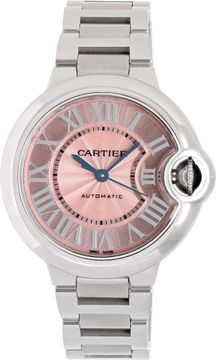 Cartier Ballon Bleu in Stainless Steel with a Pink dial