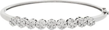 Snow Flake Diamond Bangle In 14k White Gold