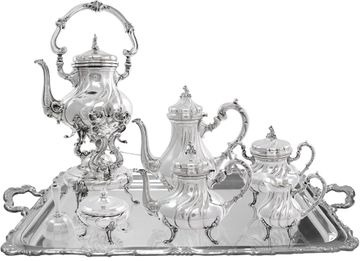Camusso 7 piece Sterling Silver Tea Set Holloware - with Tray