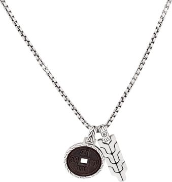 John Hardy Batu Ancient Coin and Chevron Pendant Necklace in sterling silver