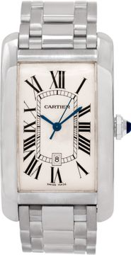 Cartier Americaine Tank W2605511 18k White Gold silver dial 45mm Automatic watch