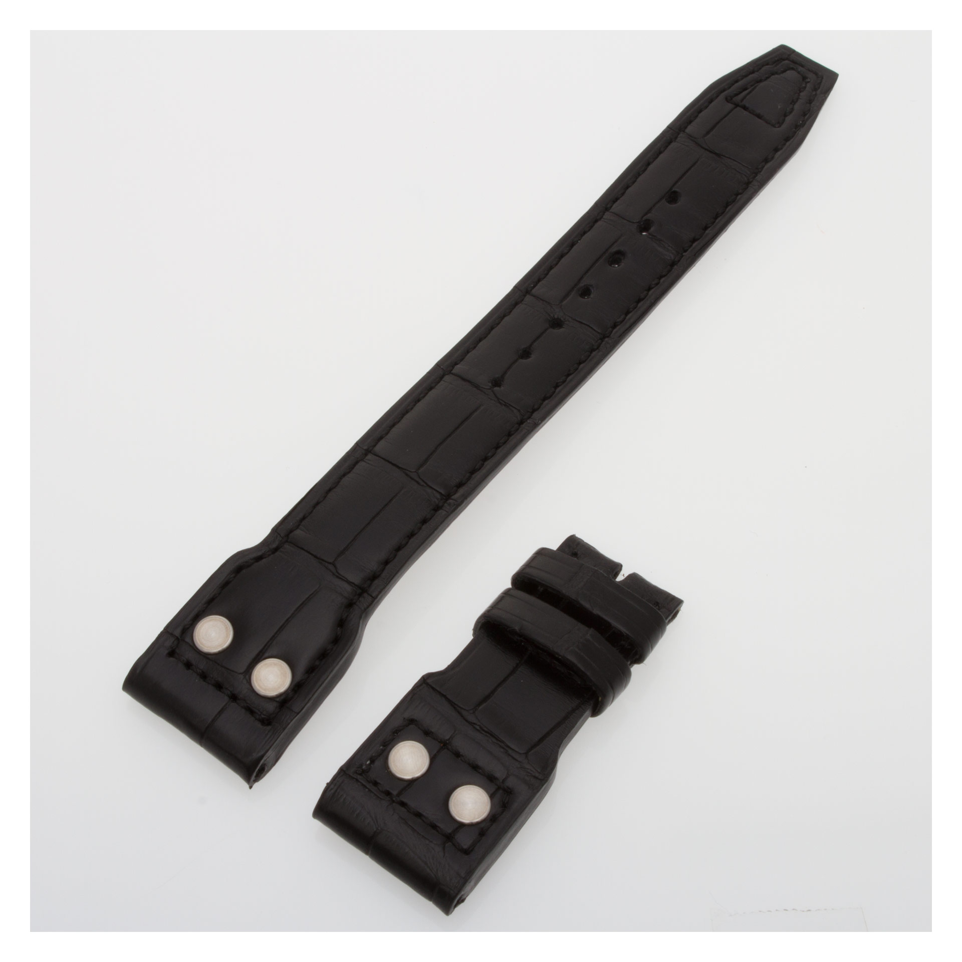 IWC Big Pilot's Watch black alligator strap with screws (22x18)