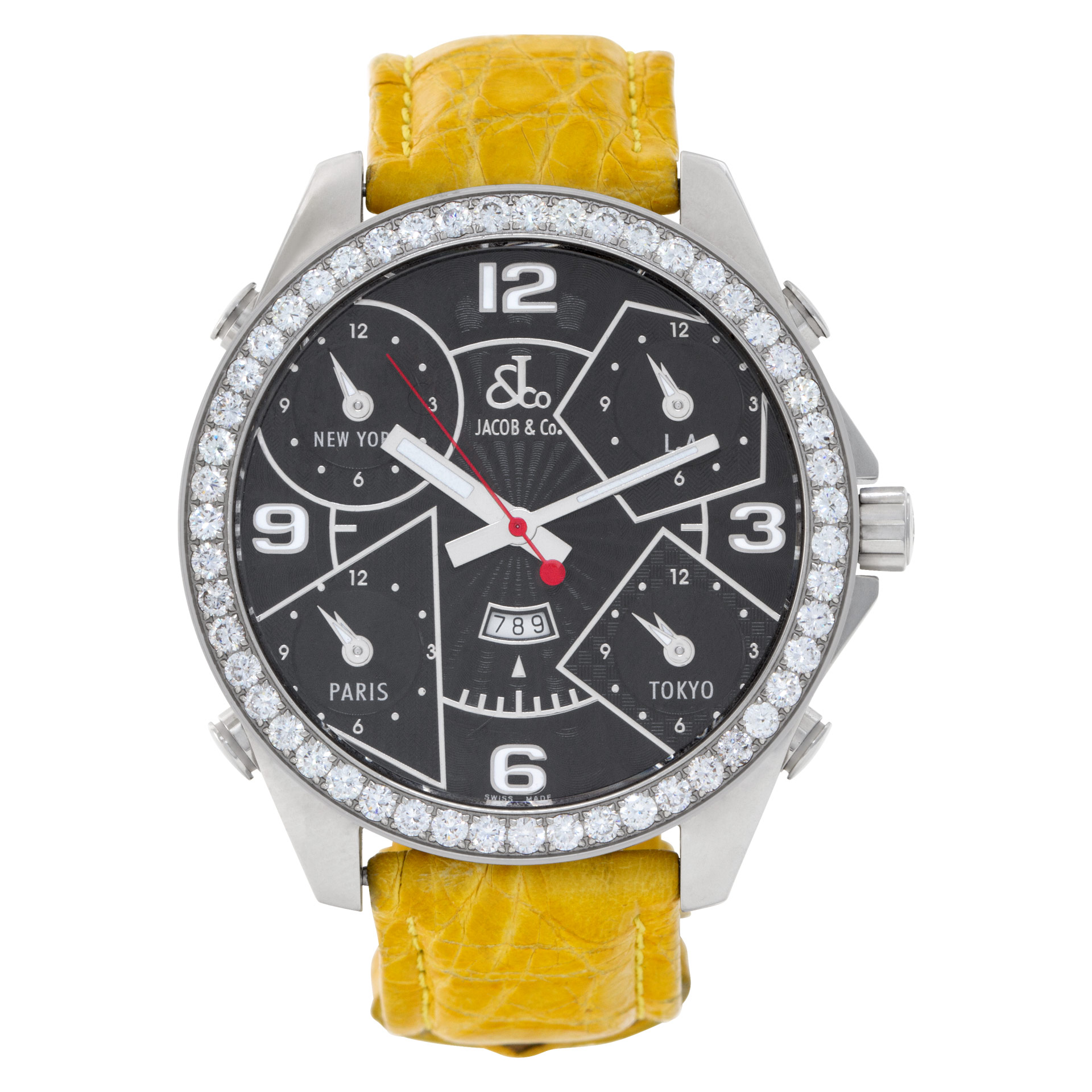 Used Jacob & Co. Five Time Zones JC-2 3.25 carat bezel | Gray & Sons