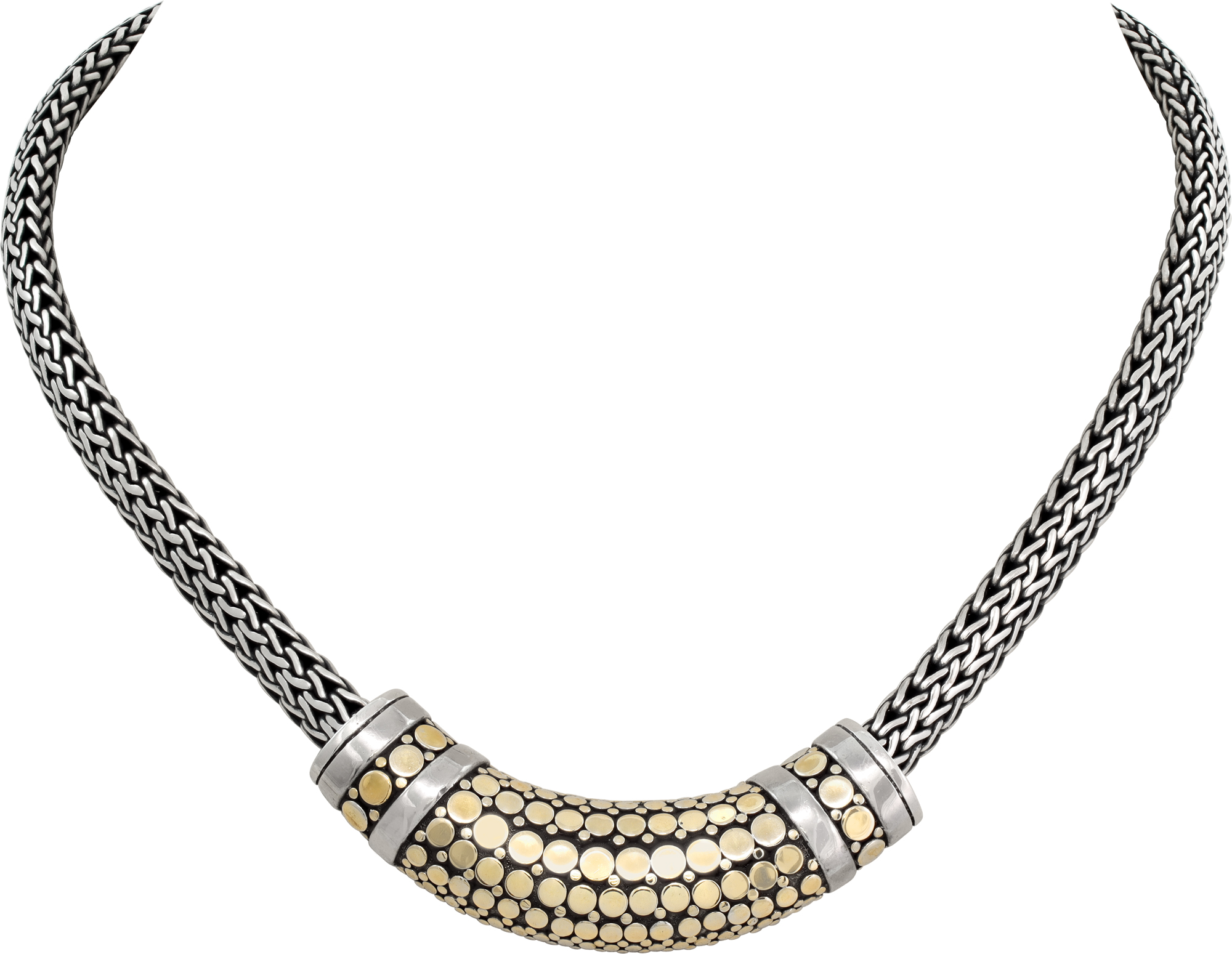 John Hardy 18k Yellow Gold And Sterling Silver Necklace