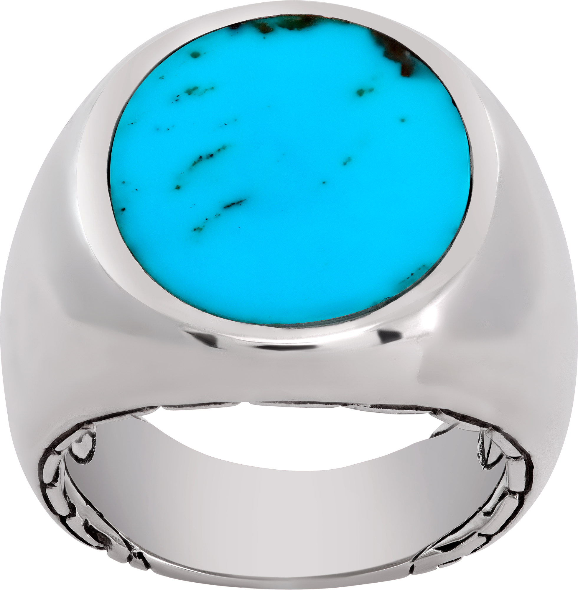 John Hardy Classic Chain Ring with Turquoise in Sterling Silver