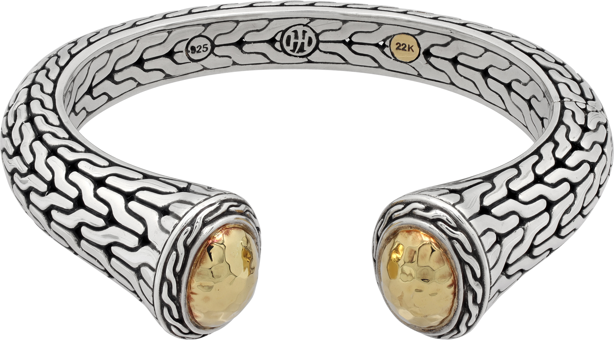 John Hardy Cuff in sterling silver and 22k gold