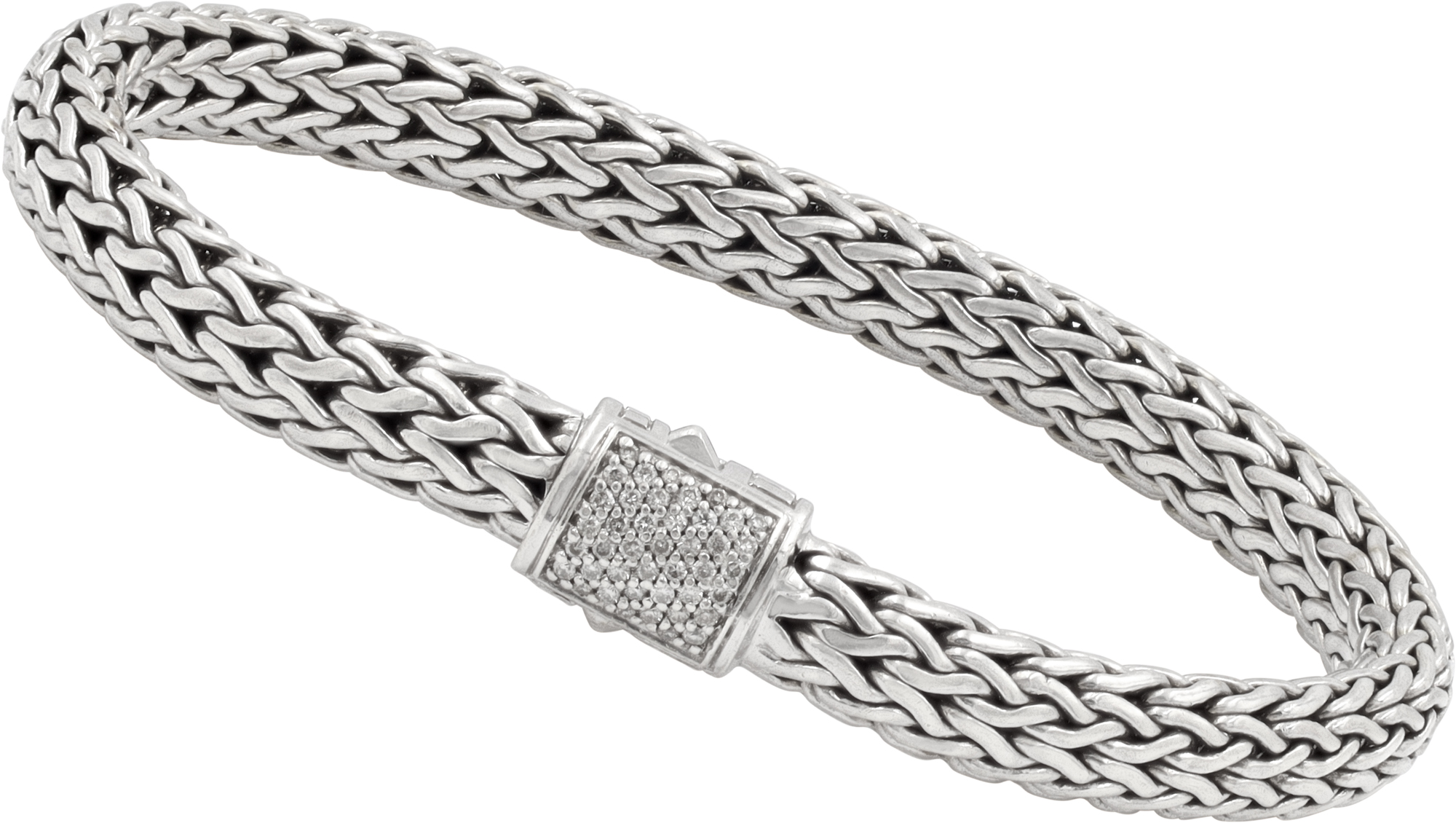John Hardy Icon bracelet in sterling silver with diamond clasp