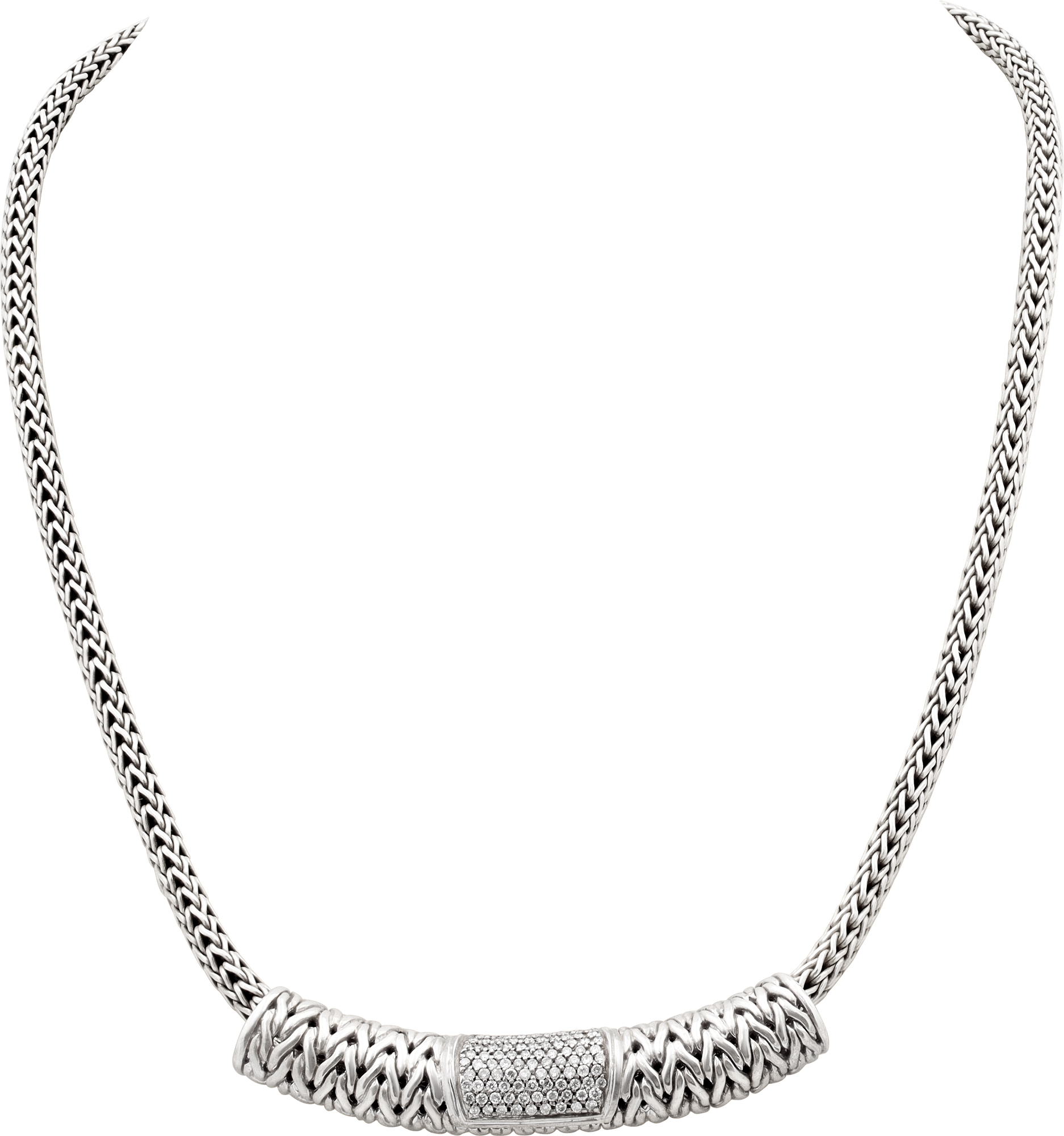 John Hardy Icon diamond necklace and pendant in sterling silver and 18k