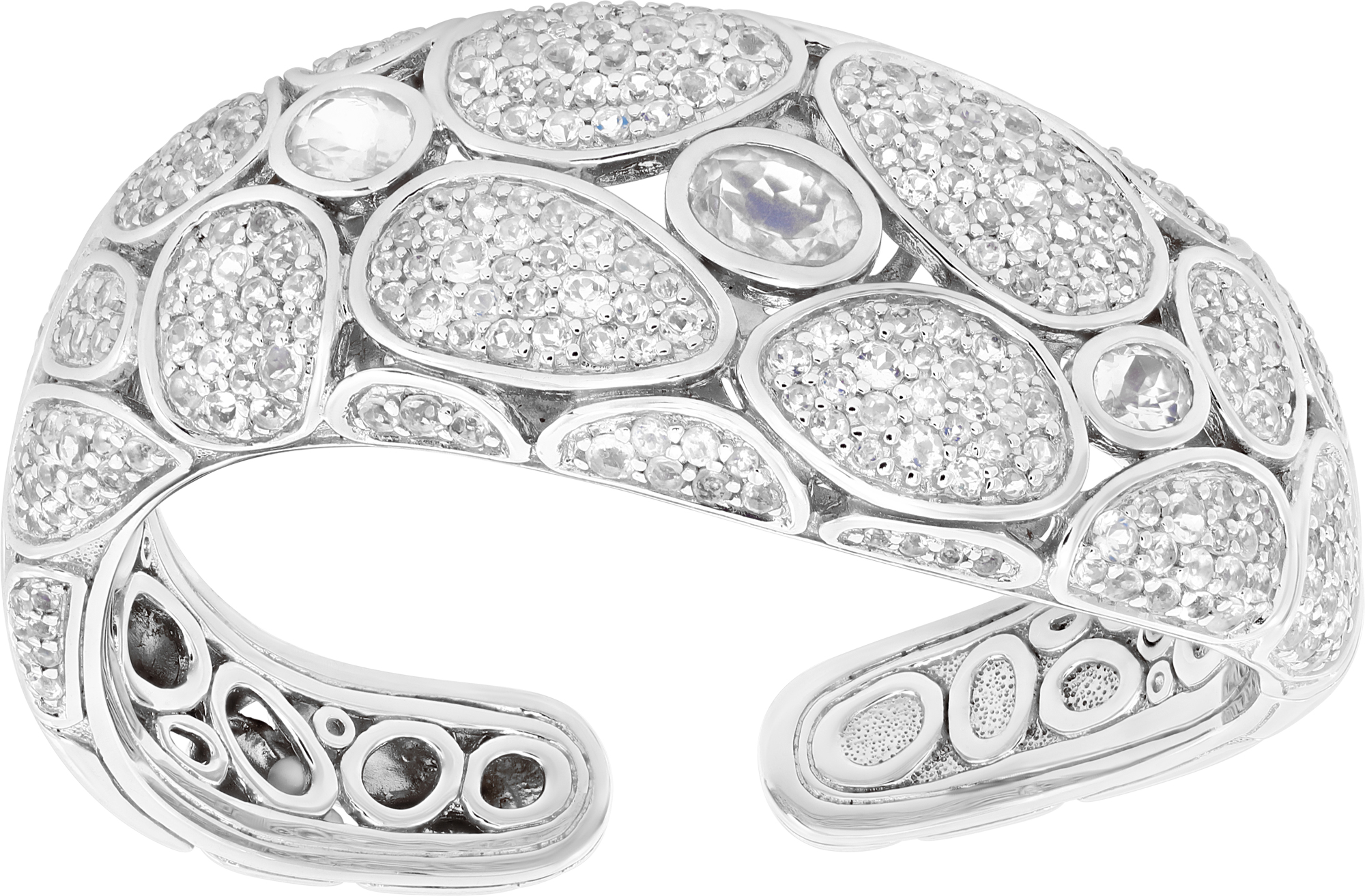 John Hardy Kali collection cuff bracelet with labradorite and moonstone in sterling silver