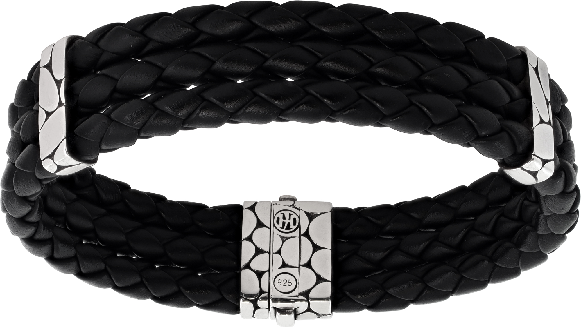 John Hardy Pebble Bracelet leather with sterling silver clasp N518020
