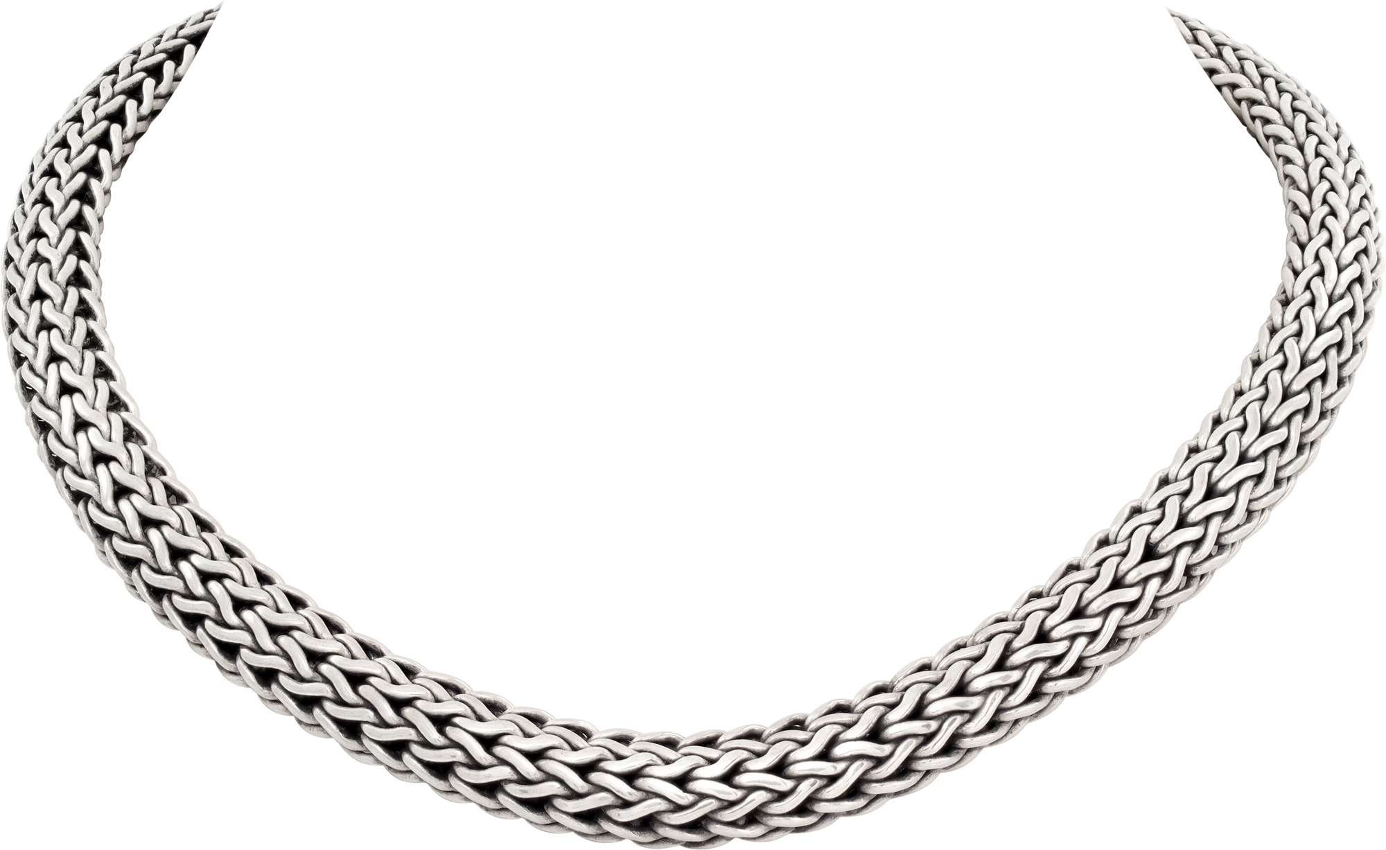 John Hardy thick and heavy weave sterling silver necklace