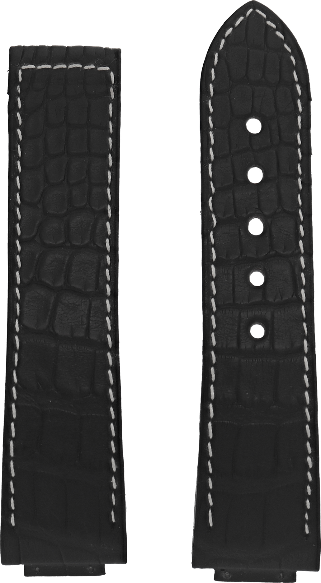 Jorg Hysek Black Alligator Strap with white stitching (23.5mm