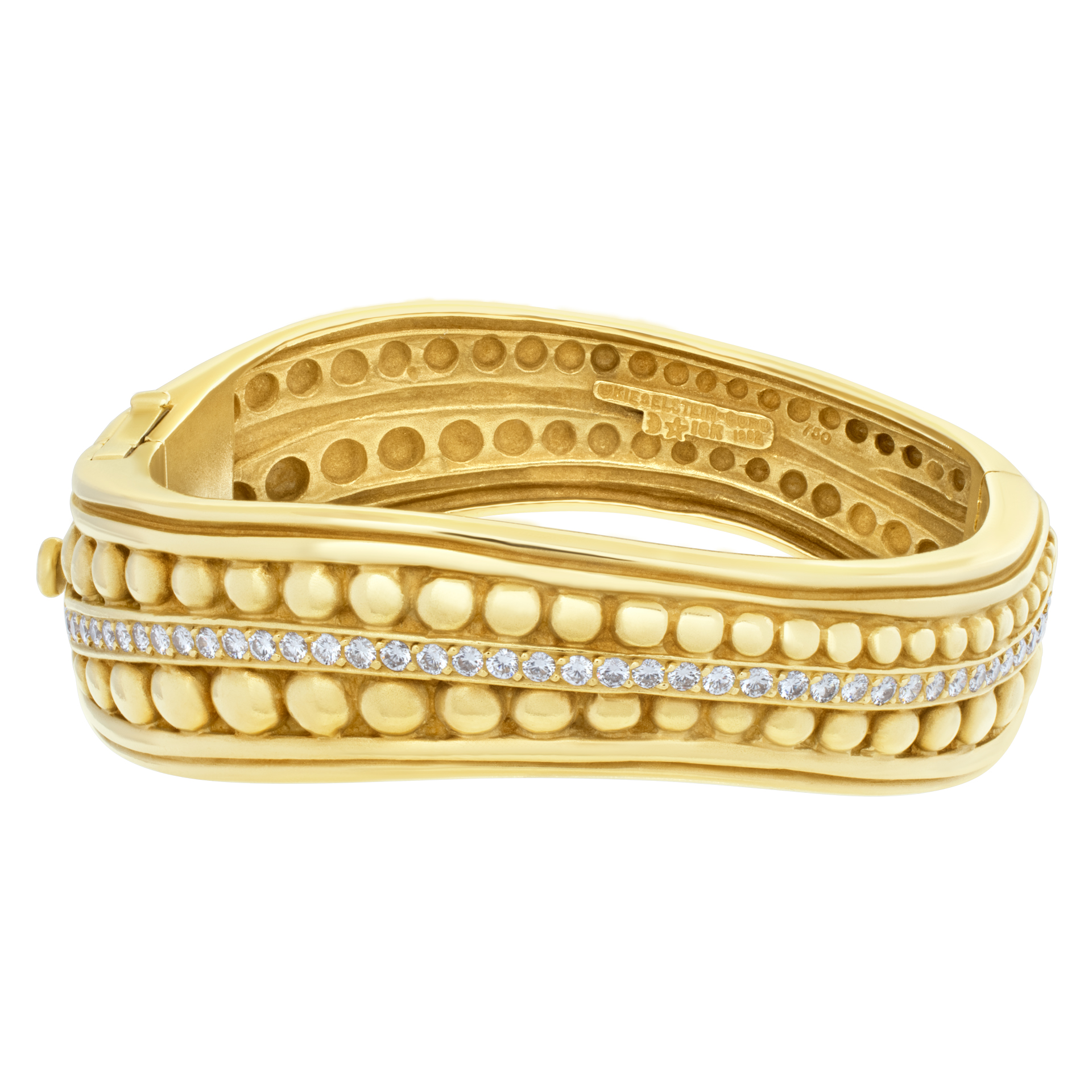 Kieselstein Cord Caviar bangle 18k gold, 2 carats diamonds.