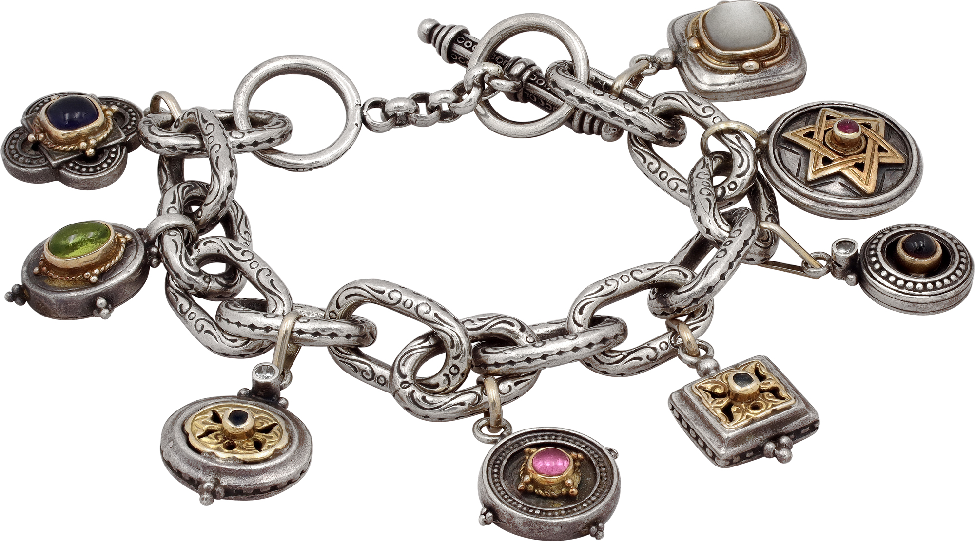 Konstantino Charm Bracelet in sterling silver and 18k yellow gold. Konstantino Charm Bracelet in sterling silver and 18k yellow gold.