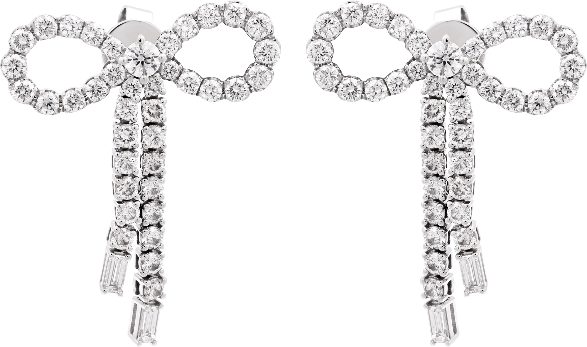 Ladies diamond bowtie earrings in 14k white gold Ladies diamond bowtie earrings in 14k white gold