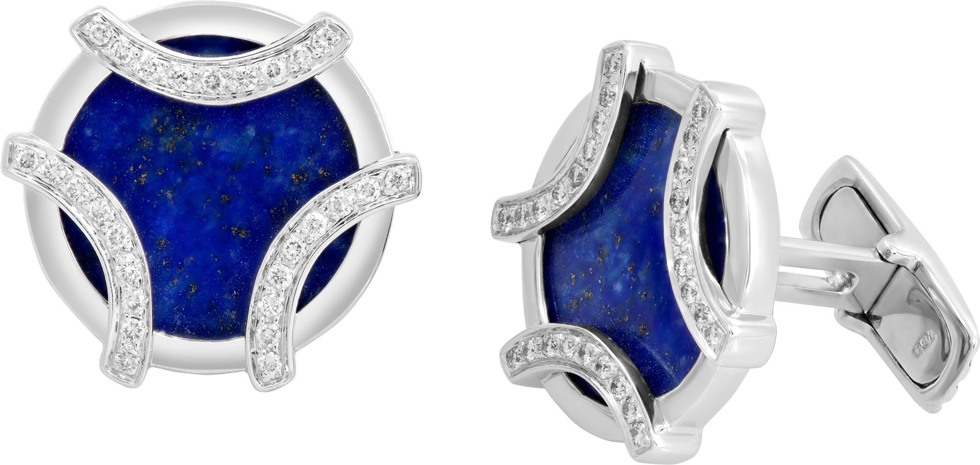 Lapis Lazuli 18k white gold cufflinks with diamonds S521573 