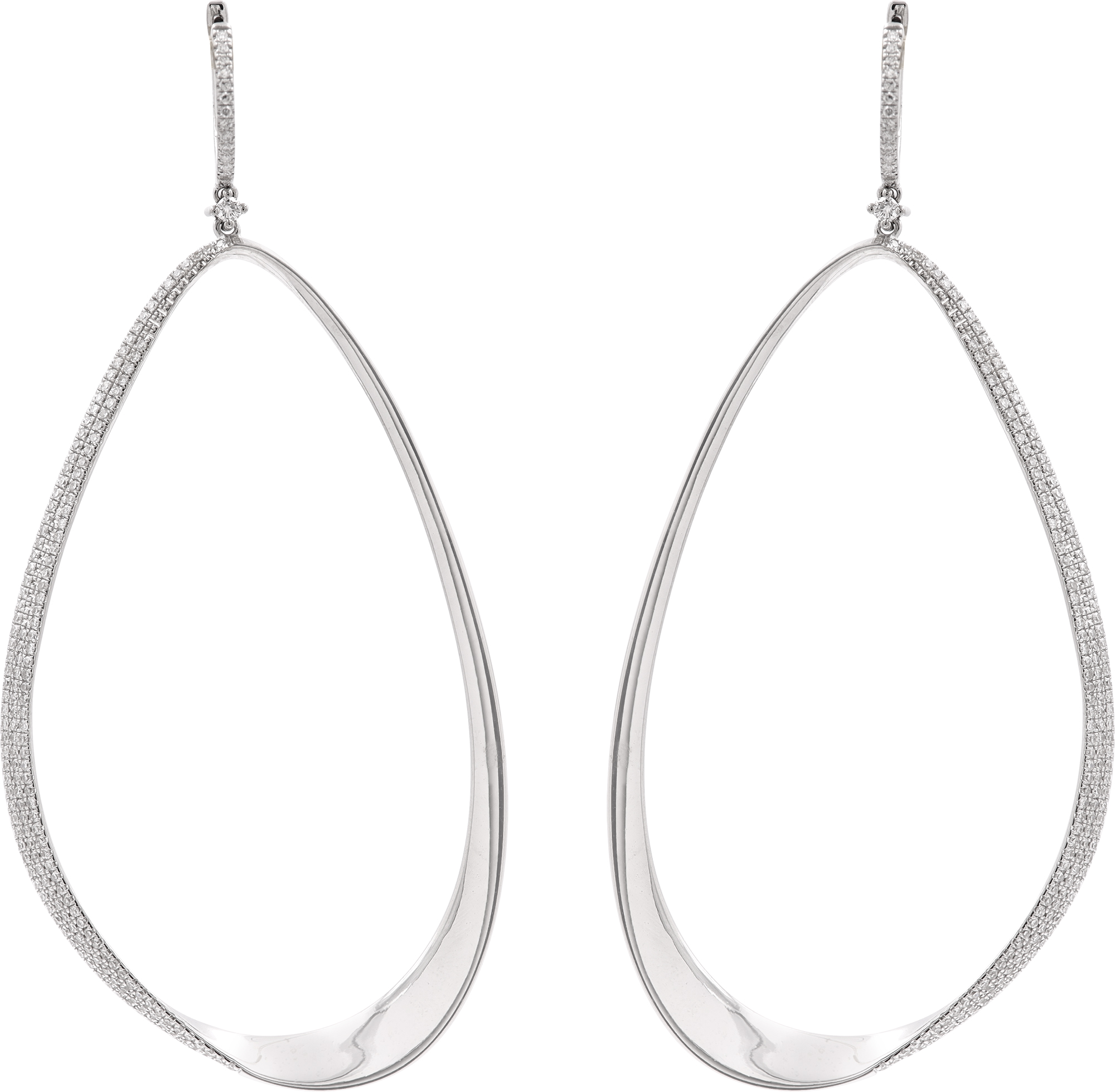 Long diamond earrings in 14k white gold Long diamond earrings in 14k white gold