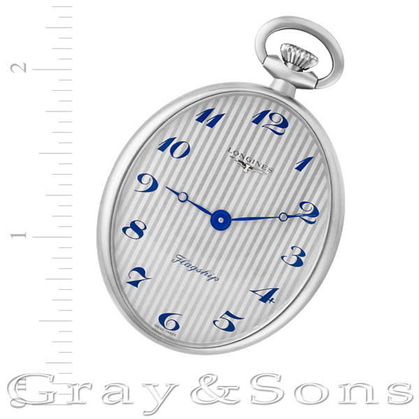 Pre-owned Longines pocket watch 4017-1 18k white gold mm |