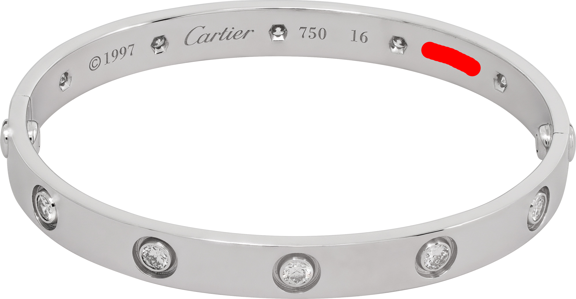 LOVE bracelet, classic model,10 diamonds size 16 S521765