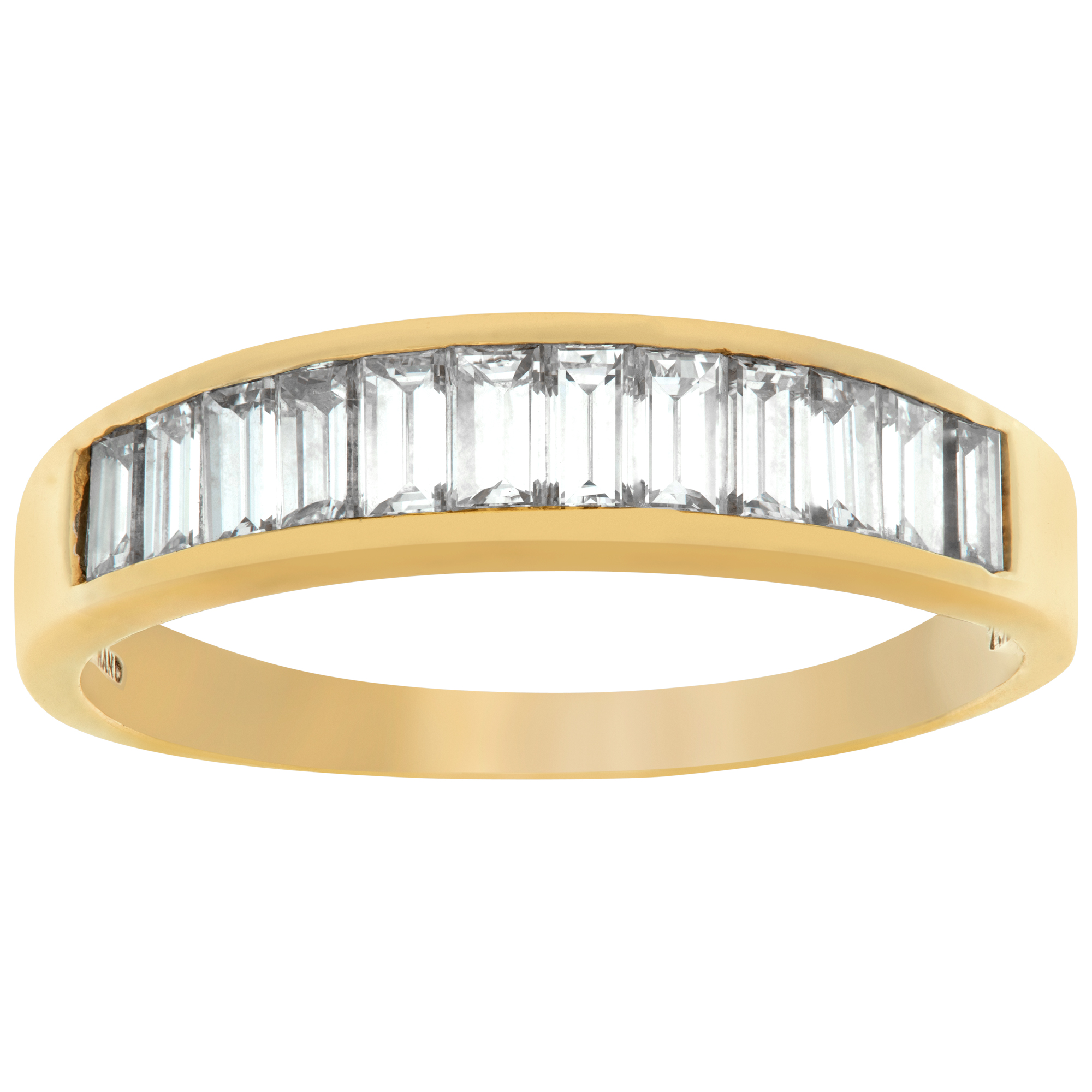 Mens 18k Yellow Gold Diamond Wedding Band