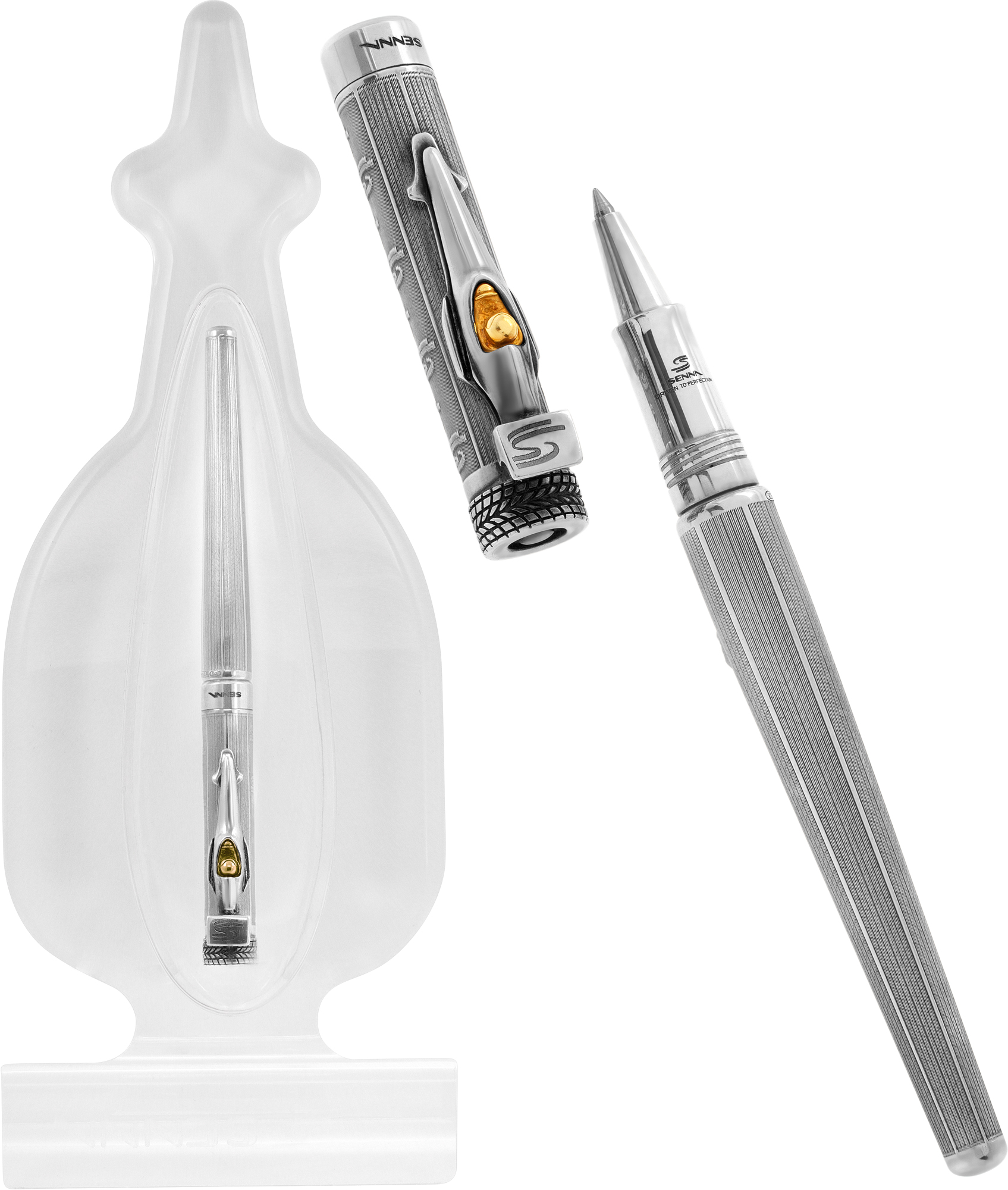 Montegrappa Tribute to Ayrton Senna sterling silver roller ball pen N518140