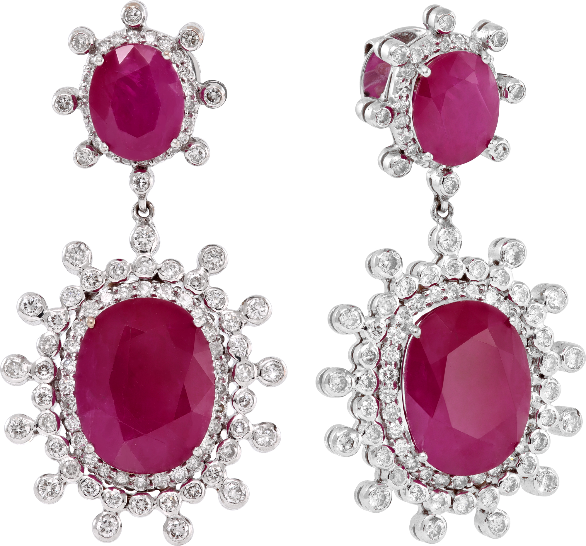 NEW Diamond and Ruby Earrings in 18k white gold NEW Diamond and Ruby Earrings in 18k white gold