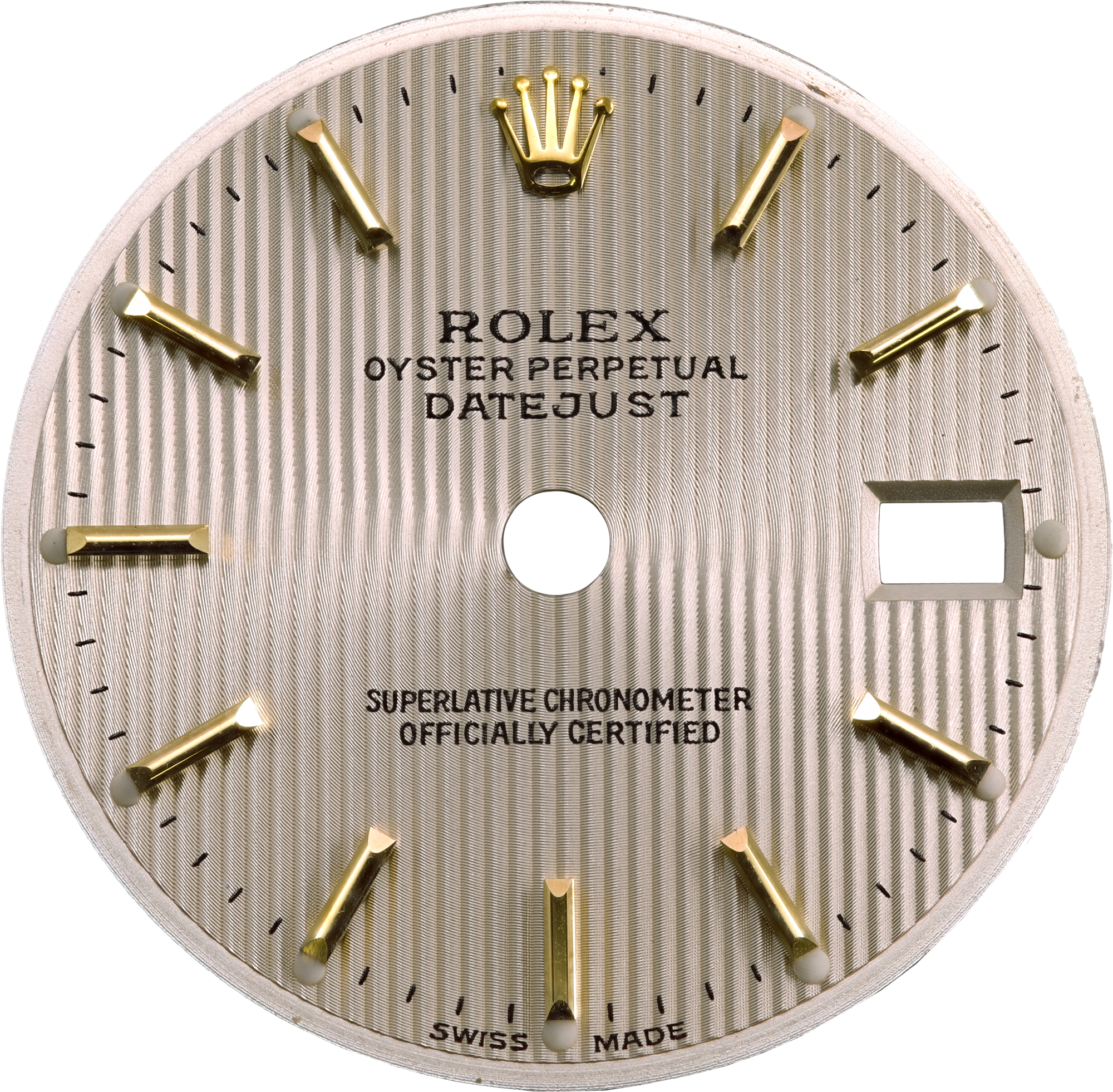 Original Rolex Datejust Tapestry Silver Dial with Gold Stick Markers for 26mm models N518322