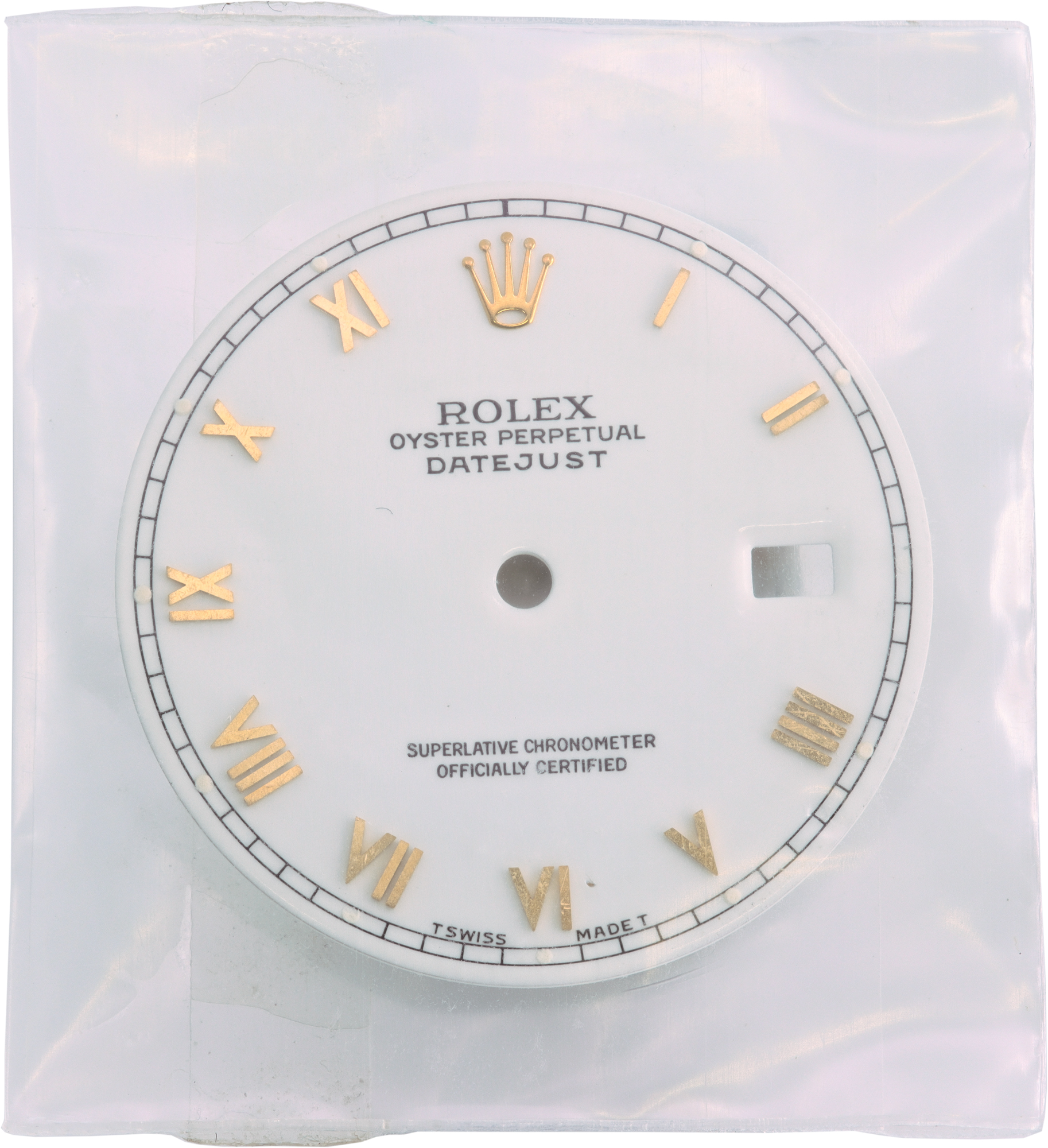 Original Rolex Datejust White Dial with Gold Roman Numeral Markers for 36mm models N518320