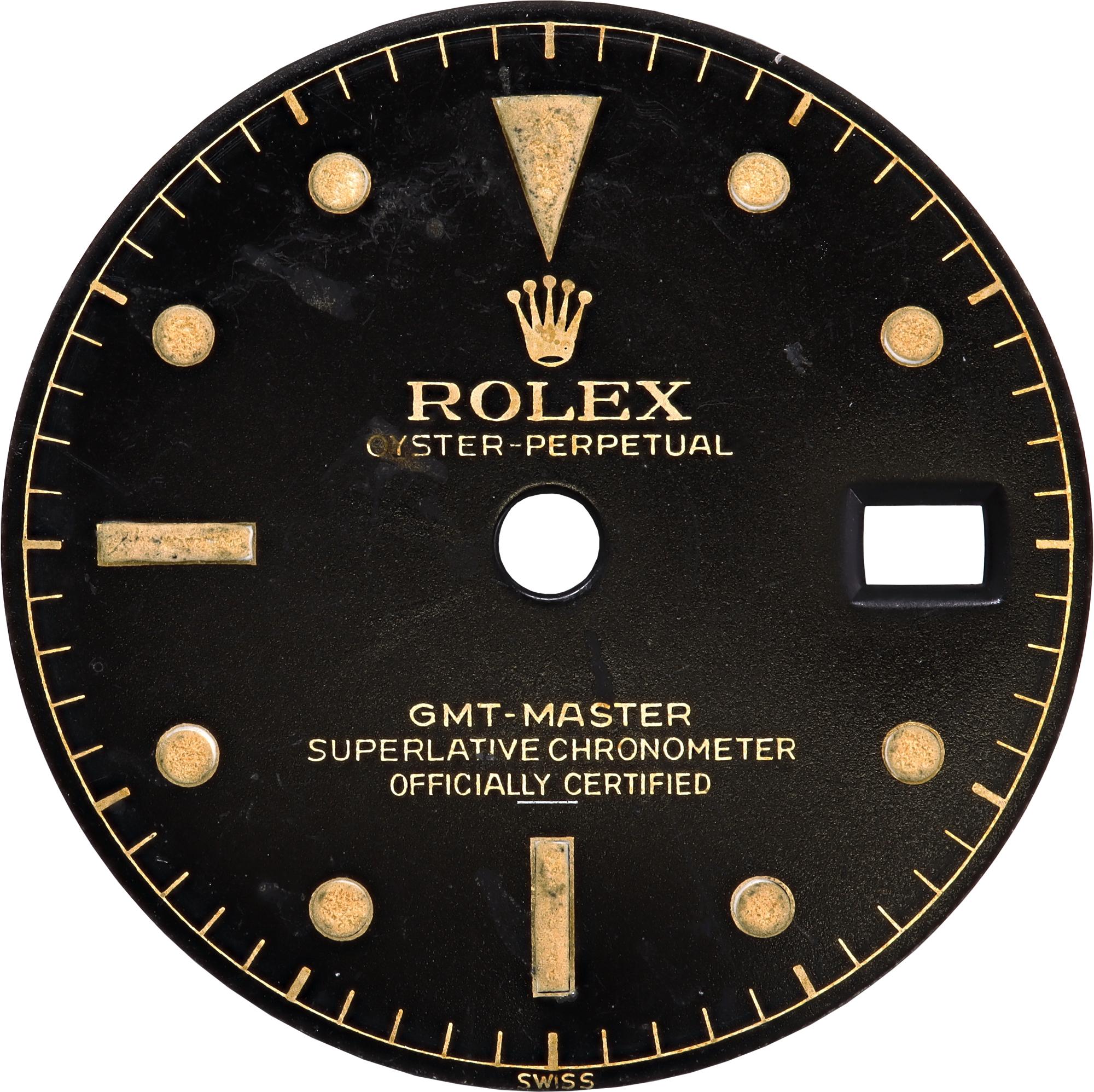 Original Vintage Rolex Gilt Chapter Ring GMT-Master Dial model 1675 UNDERLINE N518253
