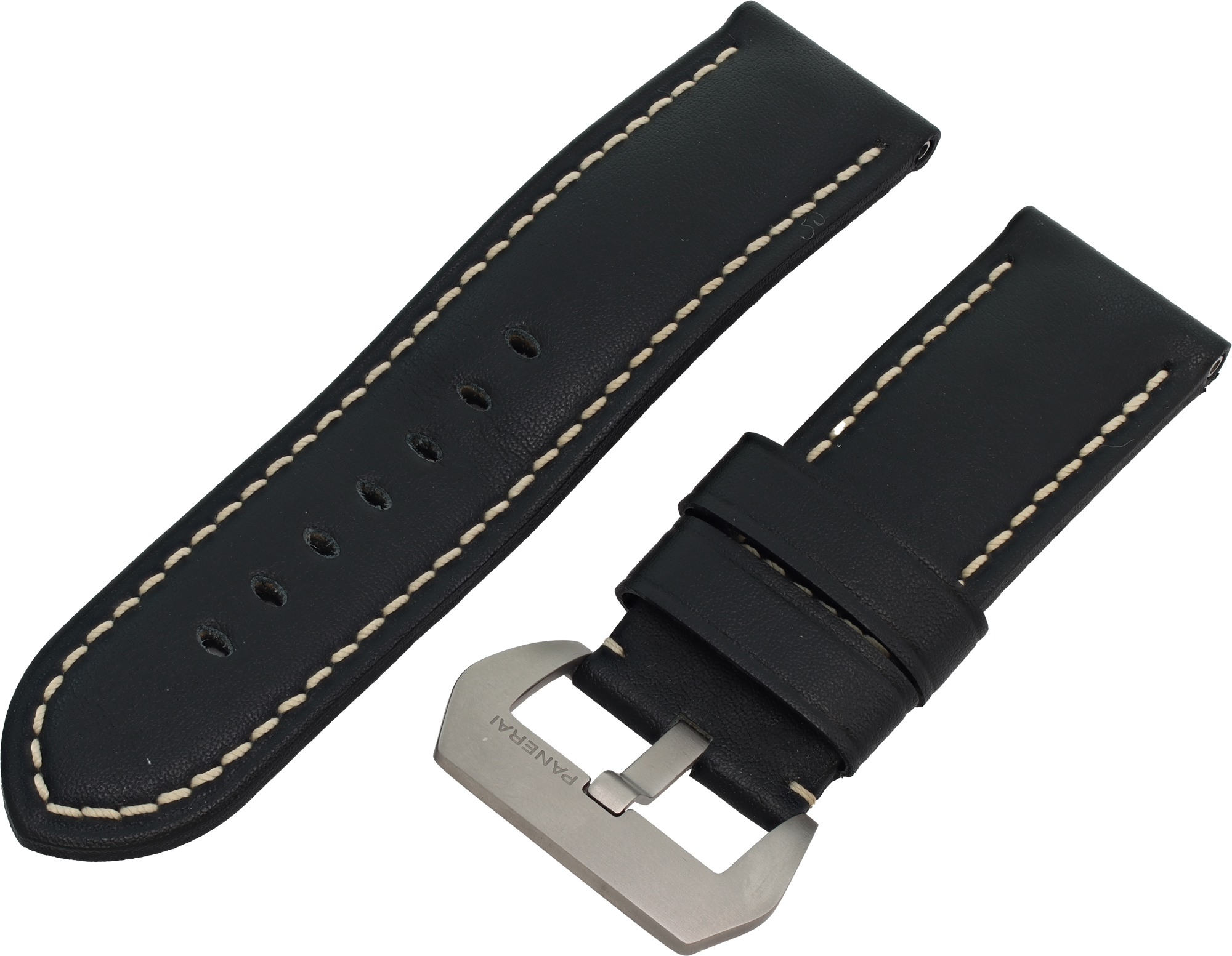 Panerai Black Calf Skin Strap with original stainless steel buckle (26mm x 26mm)
