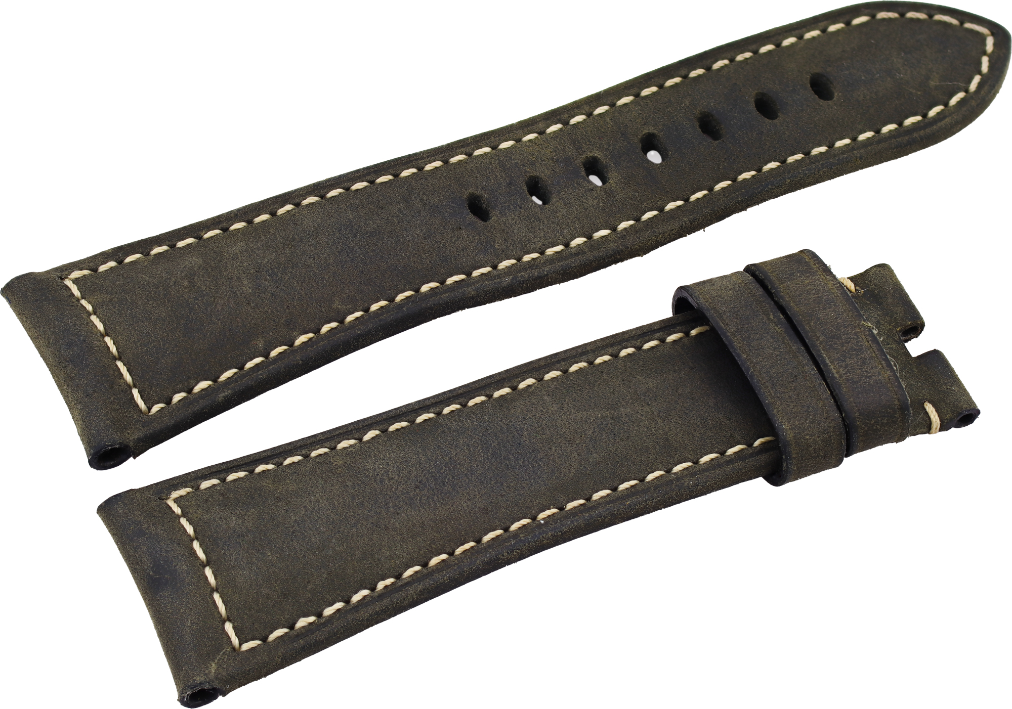 Panerai black leather band with white stitches Panerai black leather band with white stitches