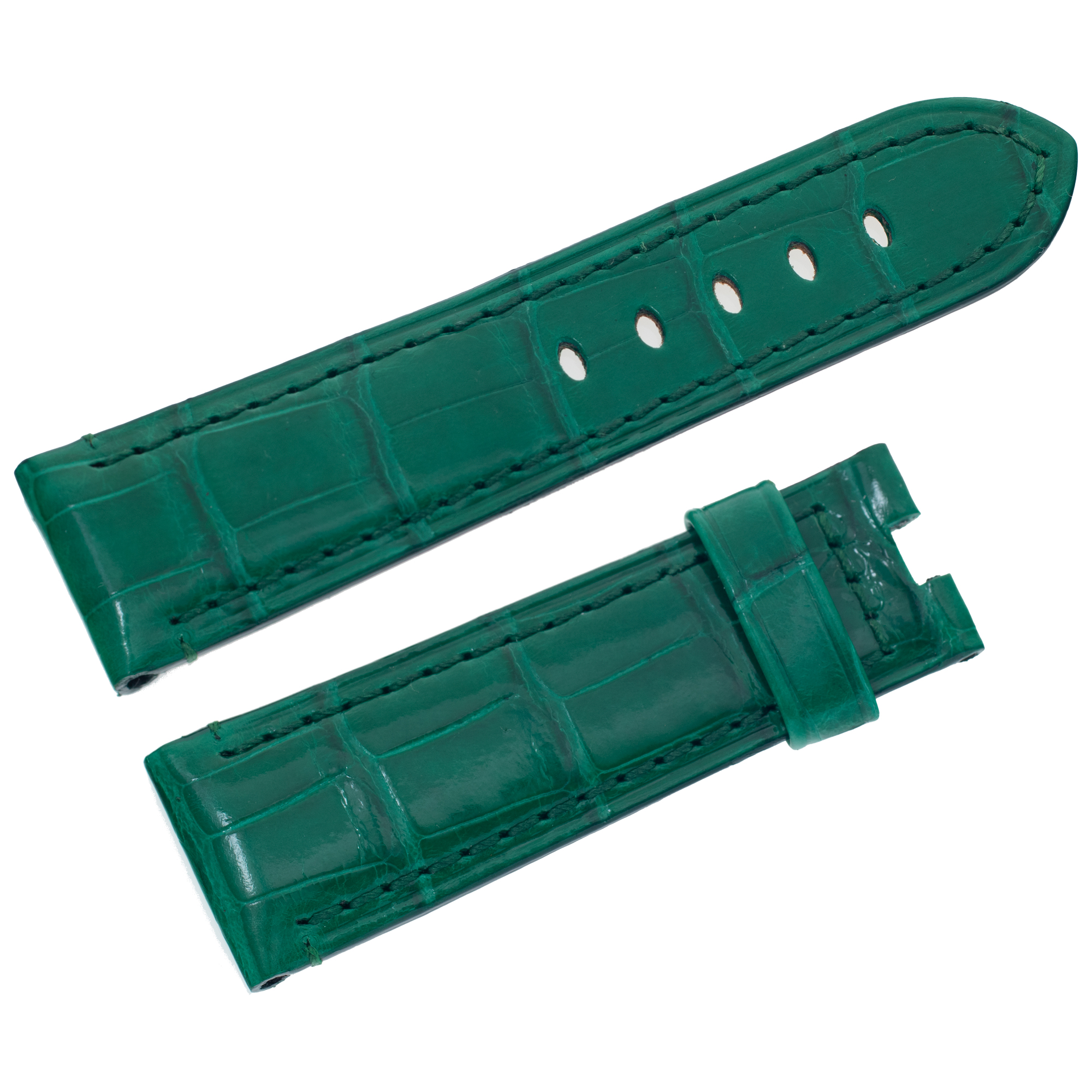 Panerai green alligator strap for tang buckle (22mm x 20mm)
