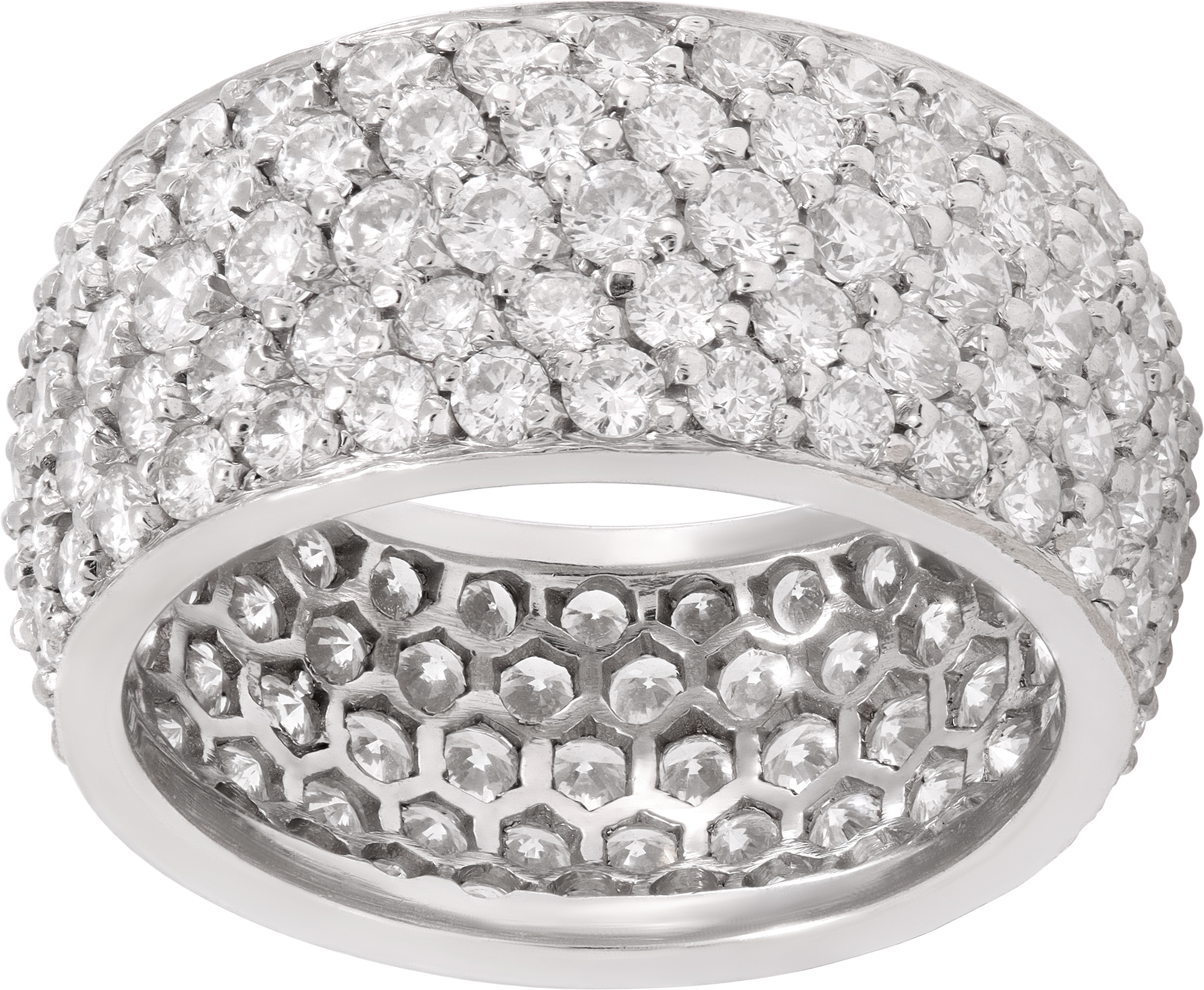 Pave Diamond eternity band in 18k white gold Pave Diamond eternity band in 18k white gold