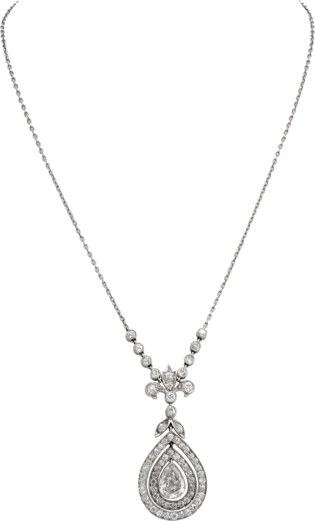 Pear-shaped diamond necklace over 3.50 carats Pear-shaped diamond necklace over 3.50 carats