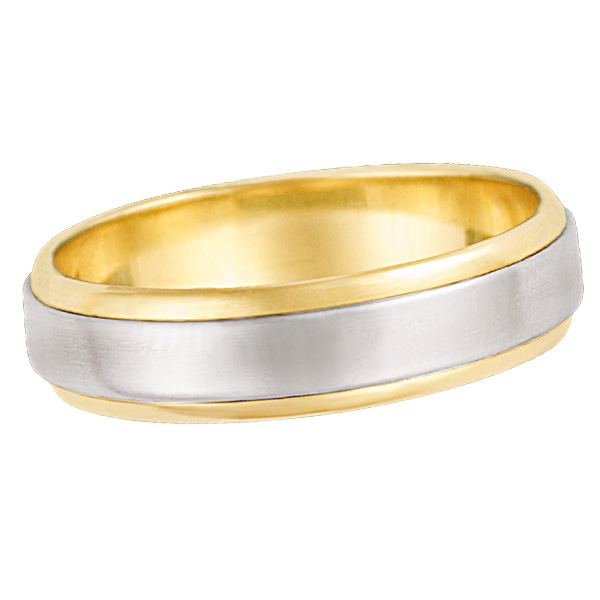 Platinum and 18k yellow gold men's wedding band ring