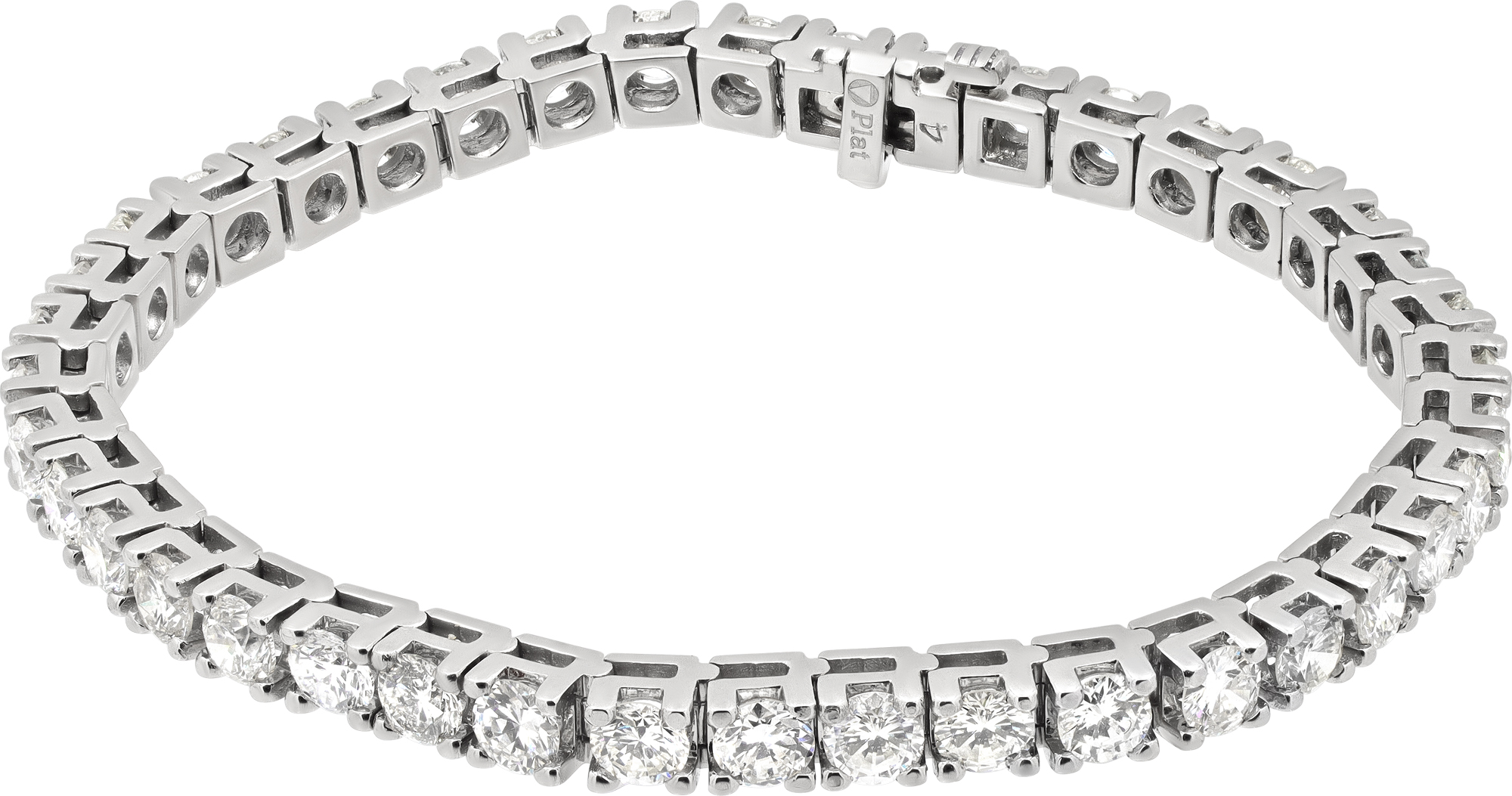 Platinum diamond bracelet with 9 carats in G-H color, VS-SI clarity diamonds