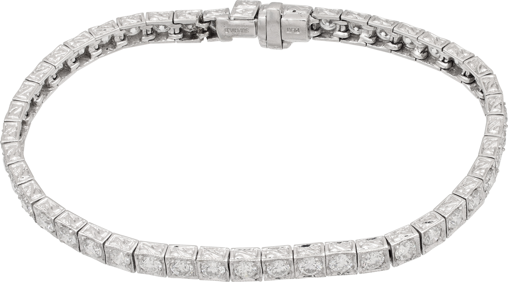 Platinum diamond bracelet with approx. 3 carats in diamonds