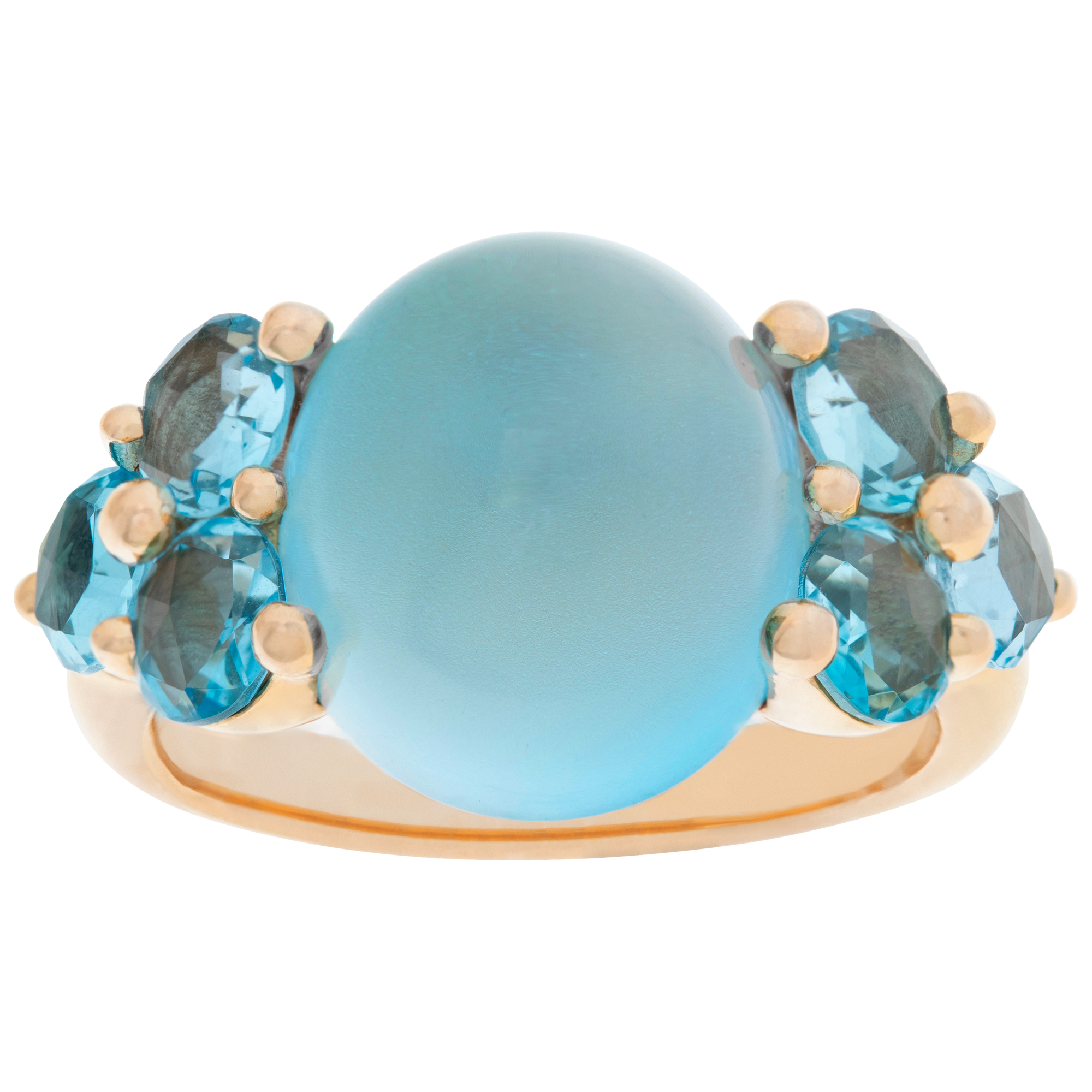 Pomellato Luna blue topaz ring in 18k rose gold