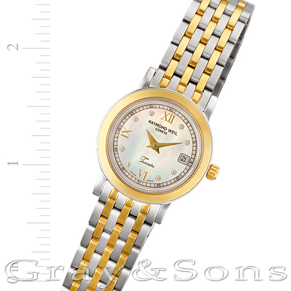 Used Raymond Weil Toccata 5393 18k & steel 25mm Quartz  display picture 3