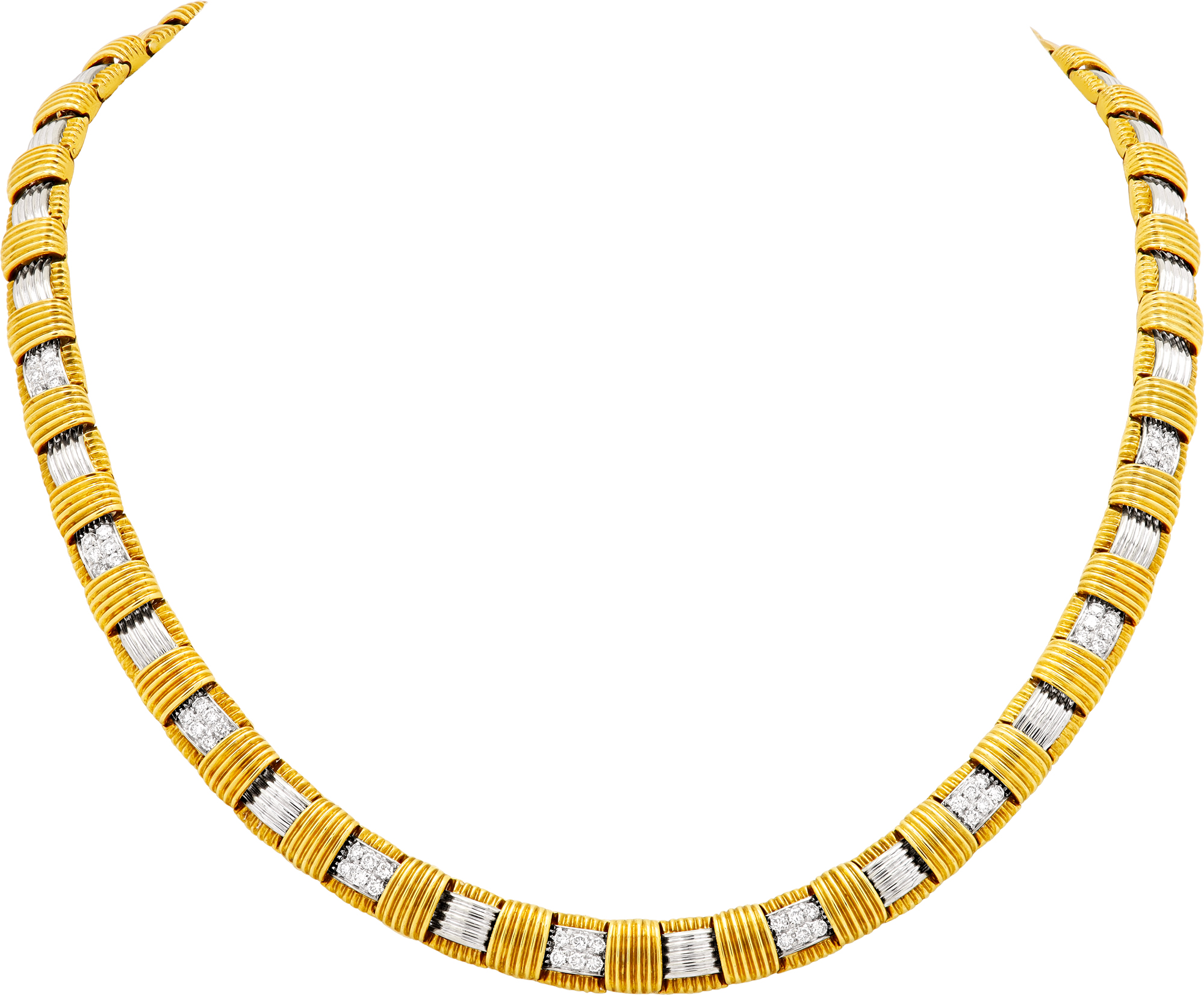 Roberto Coin Appassionate necklace in 18k yellow and white gold and pave set diamonds S522232