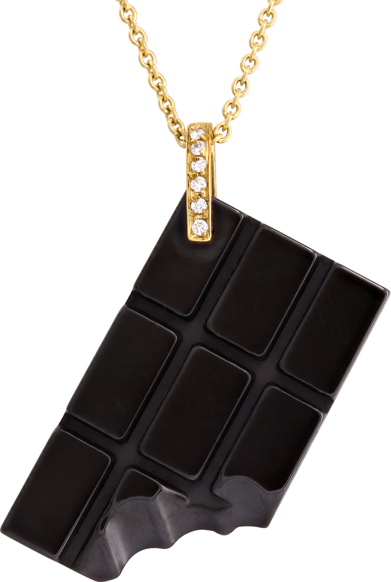Roberto Coin Chocolate necklace with diamond accents in 18k Roberto Coin Chocolate necklace with diamond accents in 18k