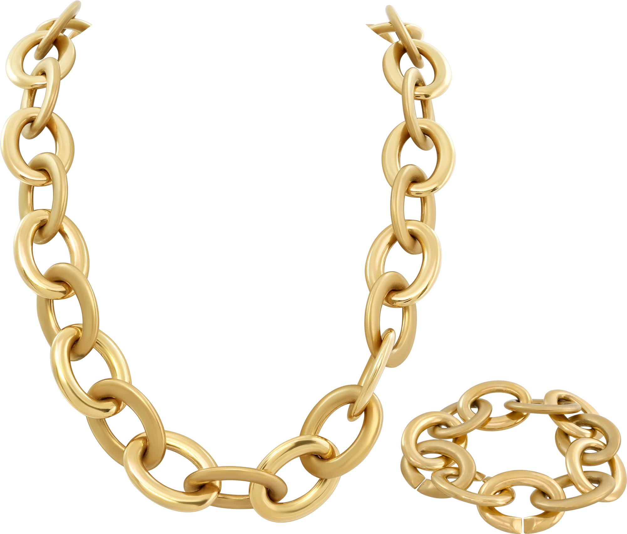 Roberto Coin Heavy necklace and bracelet in 18k yellow gold