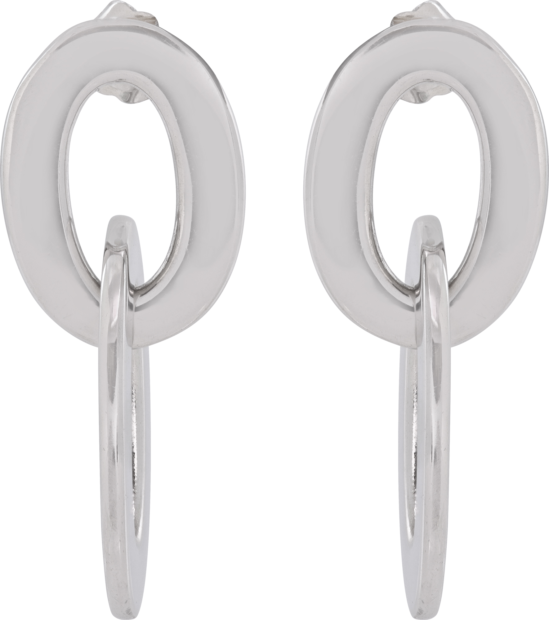 Roberto Coin Oval drop earrings in 18k white gold Roberto Coin Oval drop earrings in 18k white gold