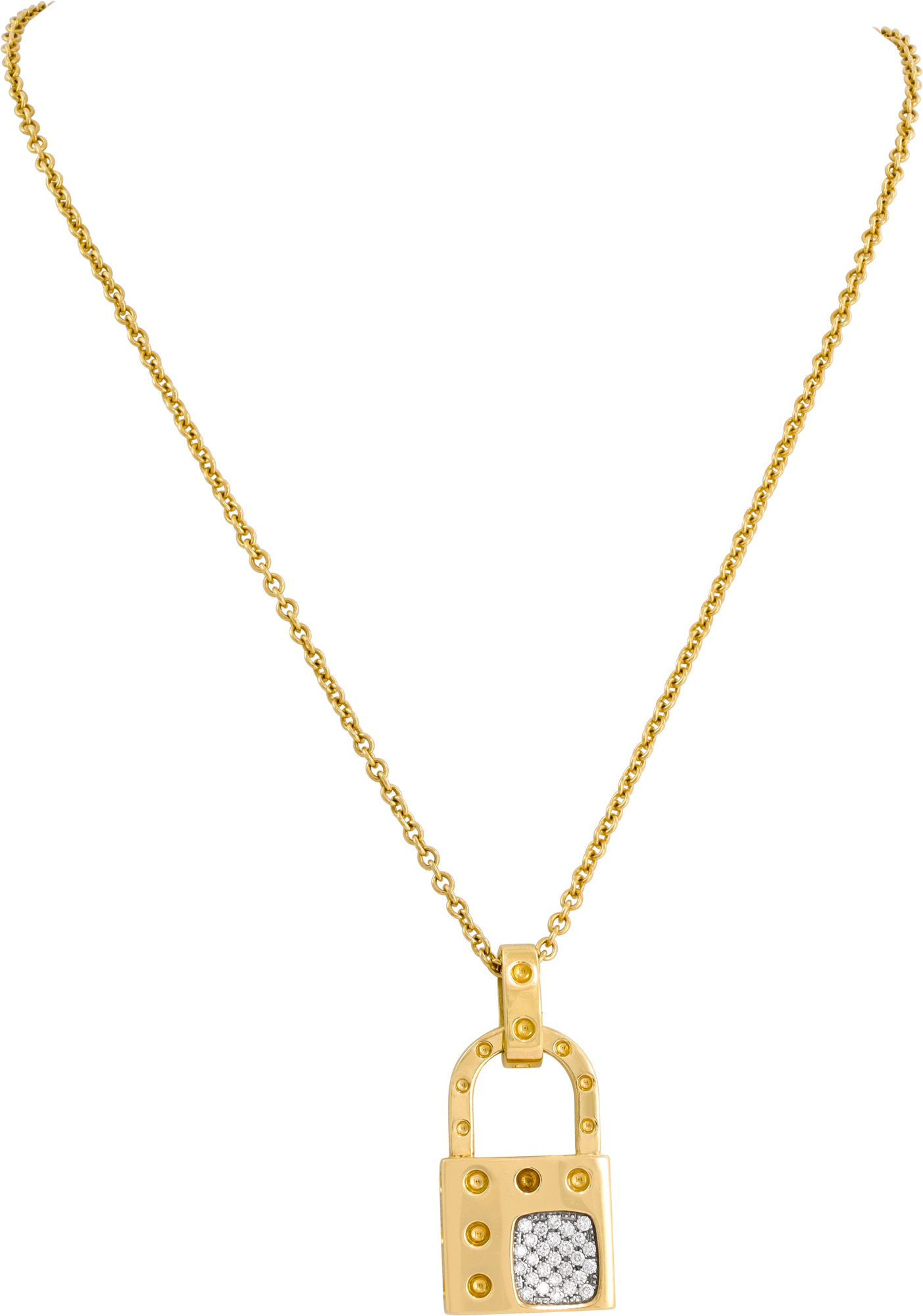 Roberto Coin "Pois Moi" Lock pendant in 18k