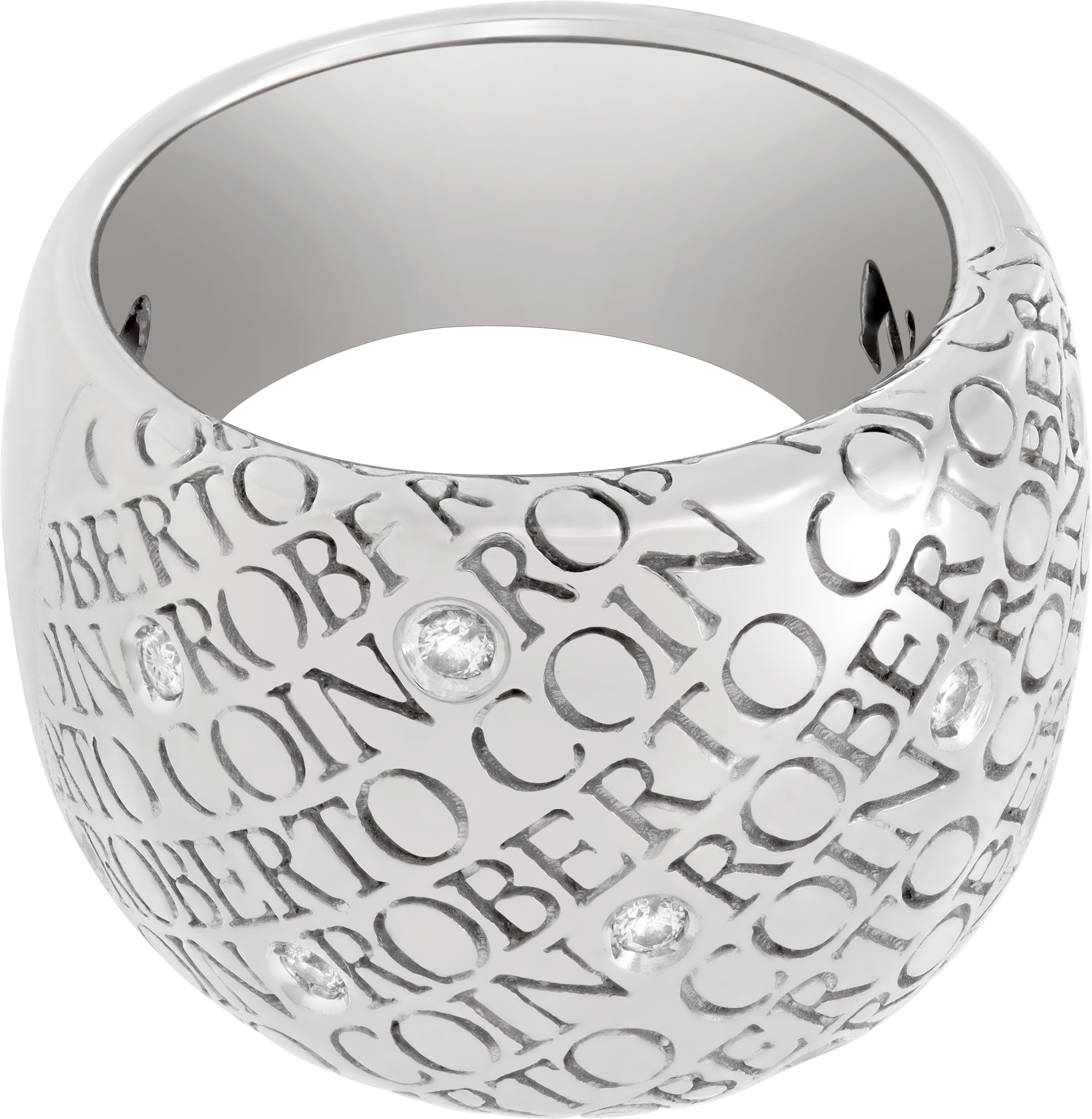 Roberto Coin ring in 18k white gold with 9 diamonds