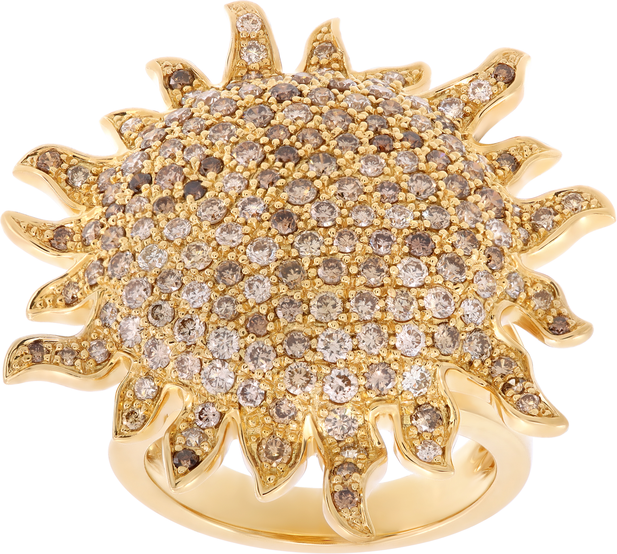 Roberto Coin Tiny Treasures Sun Cognac diamonds ring S521644